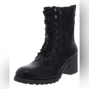 NIB American 🇺🇸 Rag  Sloanie Faux Leather Lace-Up Booties Black size 9